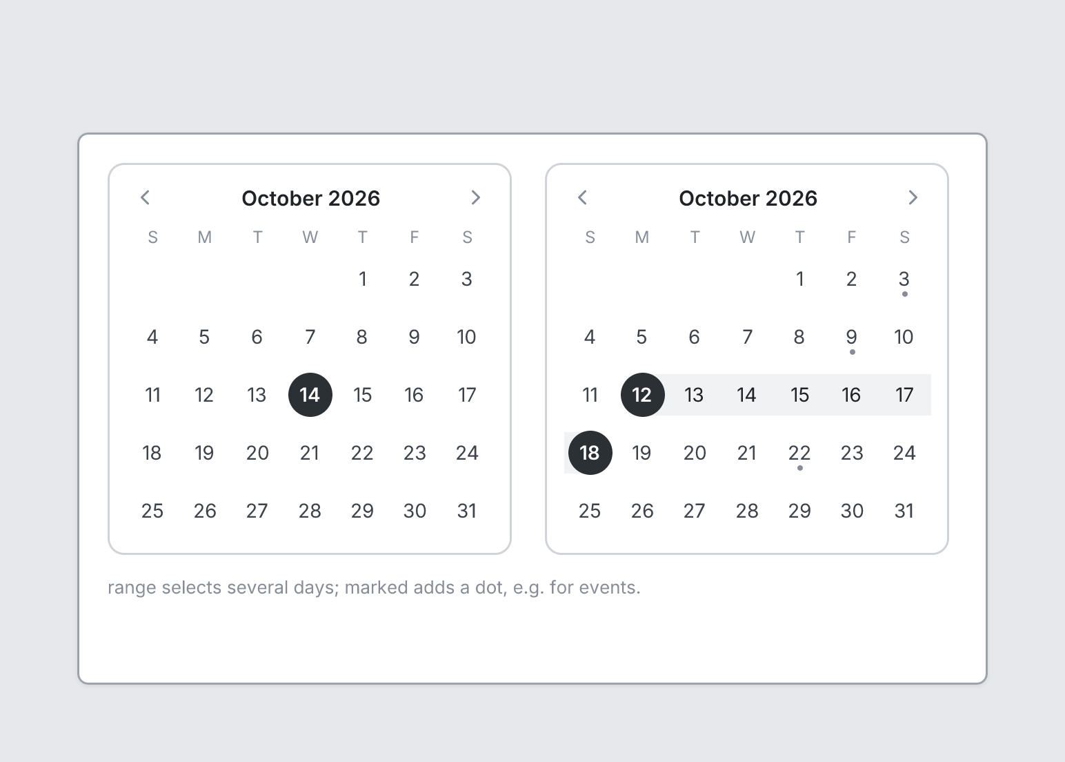Calendar example