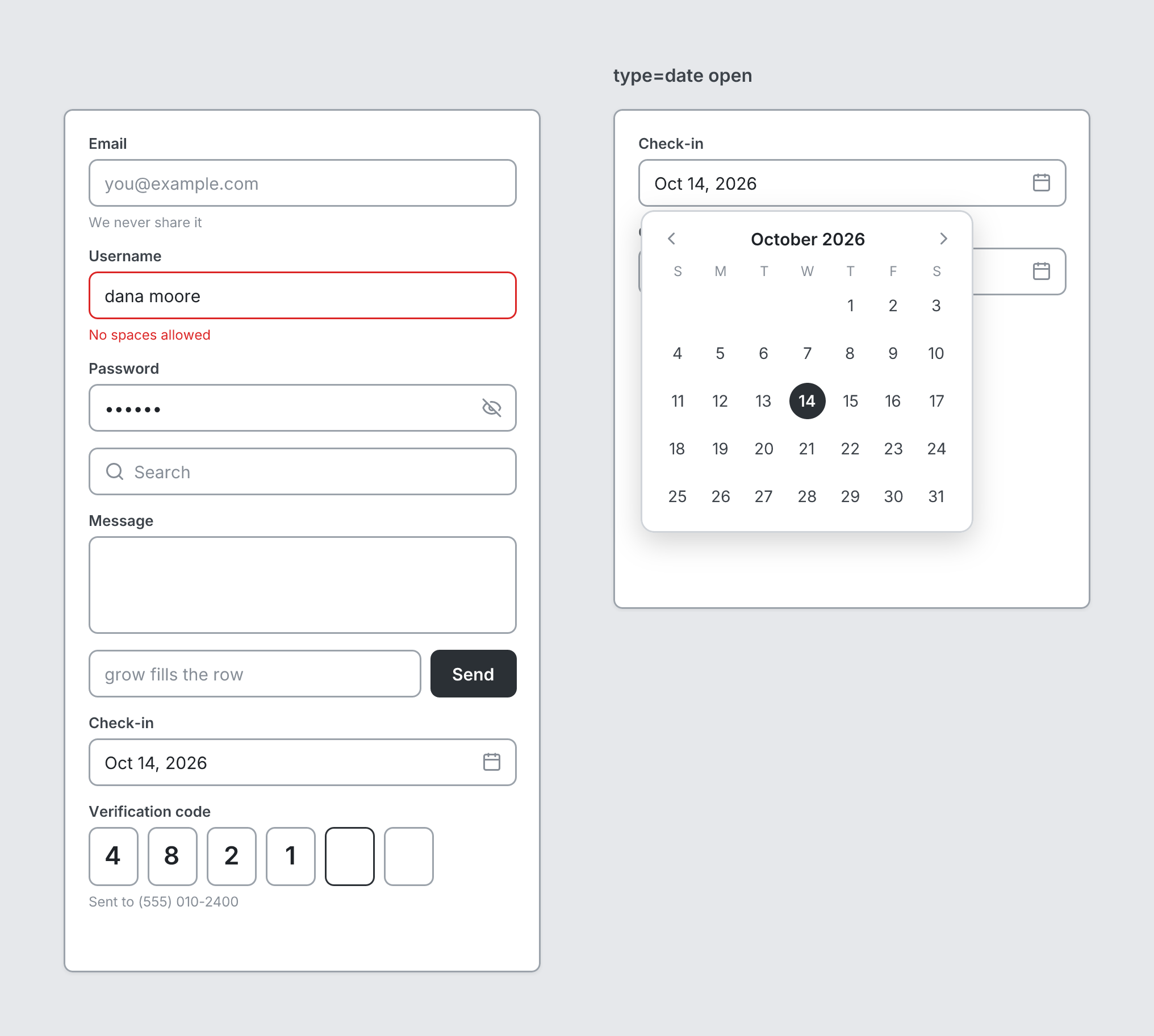 Input example