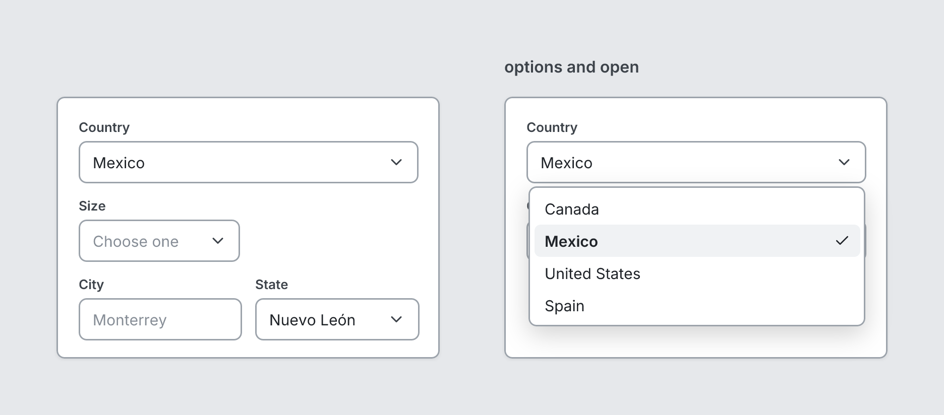 Select example